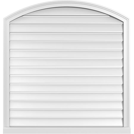 Ekena Millwork Arch Top Surface Mount PVC Gable Vent w/ 2"W x 2"P Brickmould Sill Frame, 40"W x 40"H GVPAR40X4003SN
